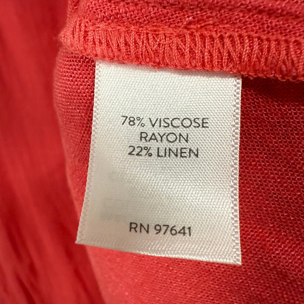 J.Jill Women's Coral Linen Blend Button Front Dress Size Large - Picture 10 of 14